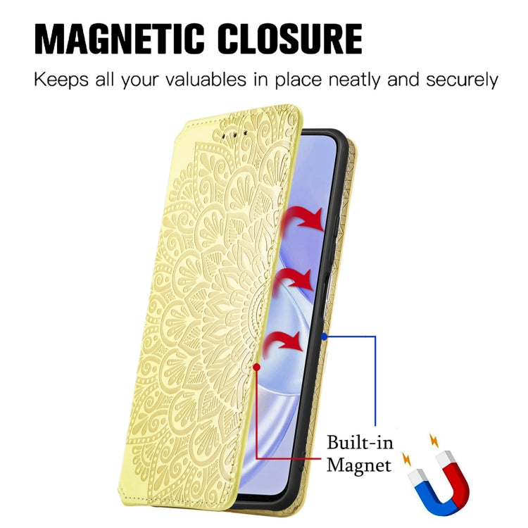 For Huawei nova 8 SE Youth Blooming Mandala Embossed Pattern Magnetic Horizontal Flip Leather Case with Holder & Card Slots & Wallet