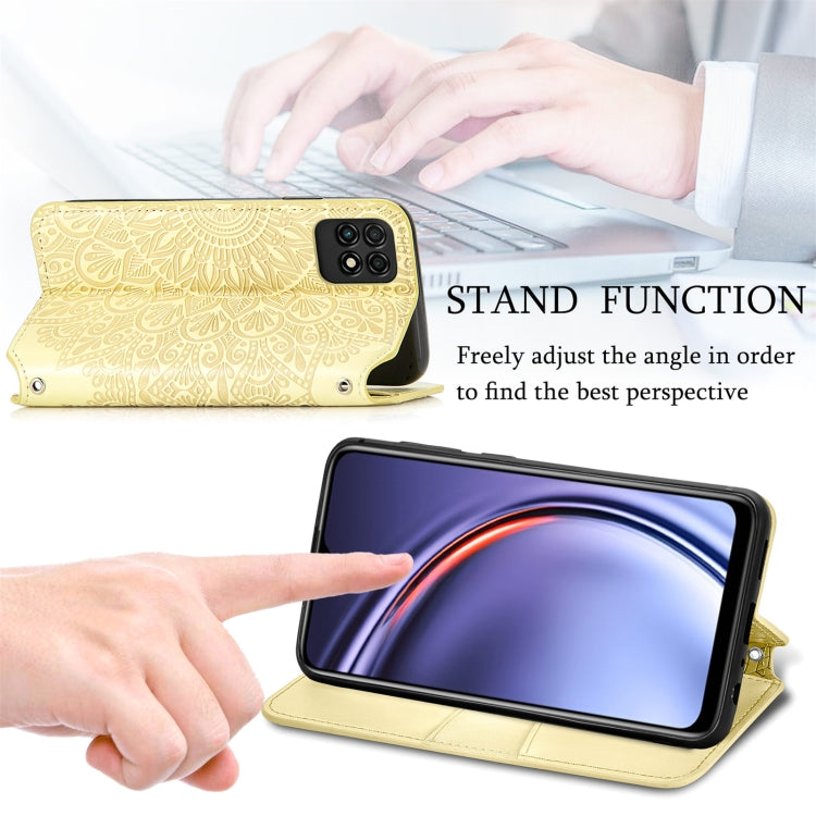 For Huawei Maimang 10 SE Blooming Mandala Embossed Pattern Magnetic Horizontal Flip Leather Case with Holder & Card Slots & Wallet
