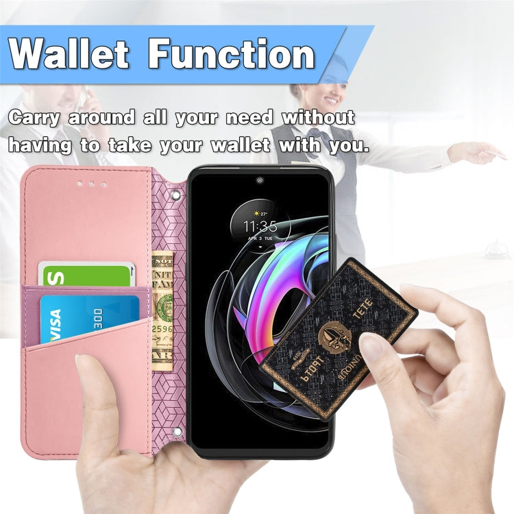 For Motorola Edge 20 Lite Blooming Mandala Embossed Pattern Magnetic Horizontal Flip Leather Case with Holder & Card Slots & Wallet