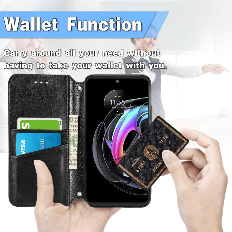 For Motorola Edge 20 Lite Blooming Mandala Embossed Pattern Magnetic Horizontal Flip Leather Case with Holder & Card Slots & Wallet