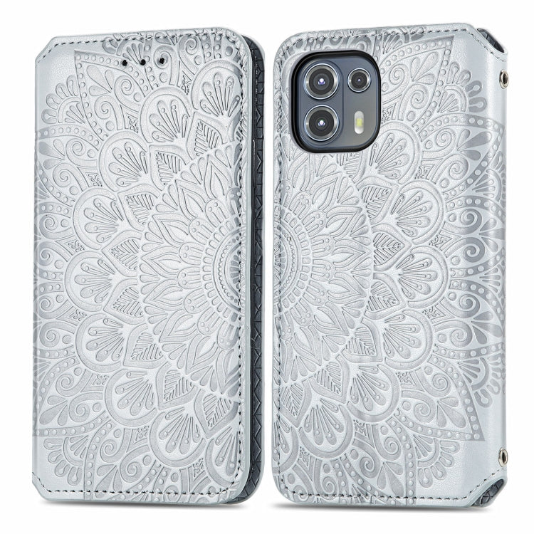 For Motorola Edge 20 Lite Blooming Mandala Embossed Pattern Magnetic Horizontal Flip Leather Case with Holder & Card Slots & Wallet