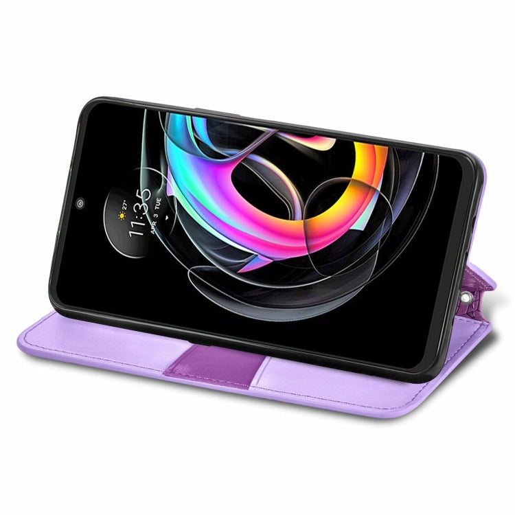 For Motorola Edge 20 Lite Blooming Mandala Embossed Pattern Magnetic Horizontal Flip Leather Case with Holder & Card Slots & Wallet
