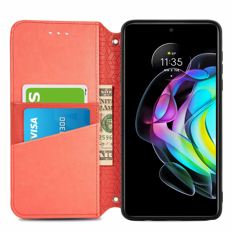 For Motorola Edge 20 Blooming Mandala Embossed Pattern Magnetic Horizontal Flip Leather Case with Holder & Card Slots & Wallet