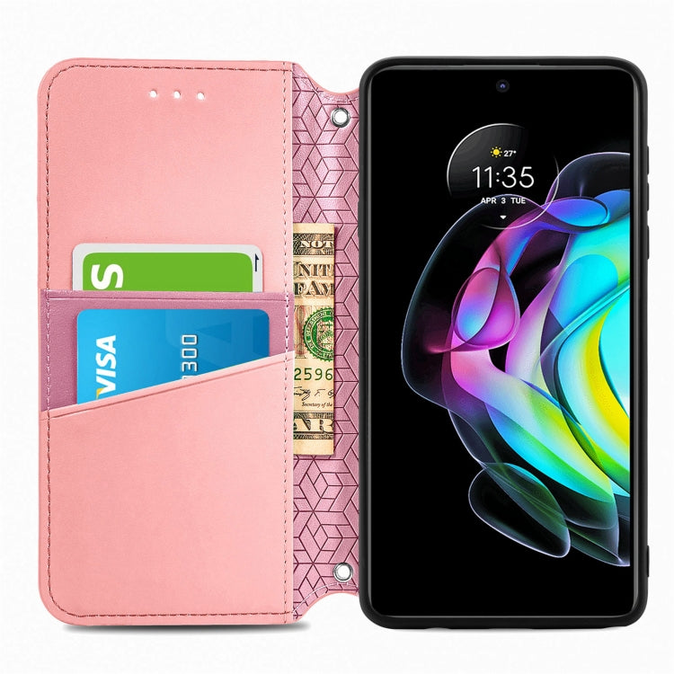 For Motorola Edge 20 Blooming Mandala Embossed Pattern Magnetic Horizontal Flip Leather Case with Holder & Card Slots & Wallet