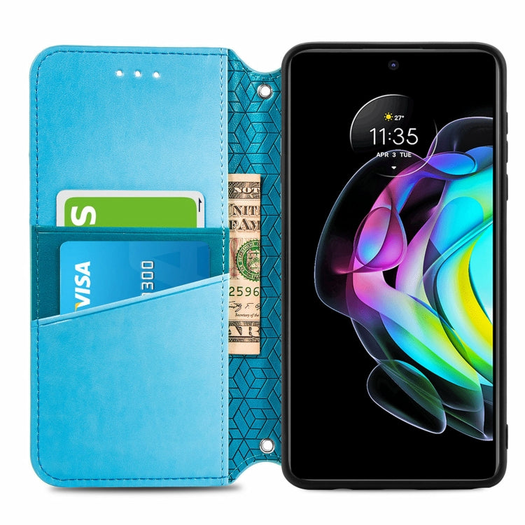 For Motorola Edge 20 Blooming Mandala Embossed Pattern Magnetic Horizontal Flip Leather Case with Holder & Card Slots & Wallet