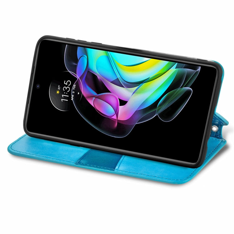 For Motorola Edge 20 Blooming Mandala Embossed Pattern Magnetic Horizontal Flip Leather Case with Holder & Card Slots & Wallet