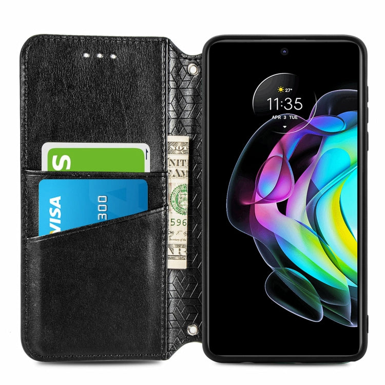 For Motorola Edge 20 Blooming Mandala Embossed Pattern Magnetic Horizontal Flip Leather Case with Holder & Card Slots & Wallet