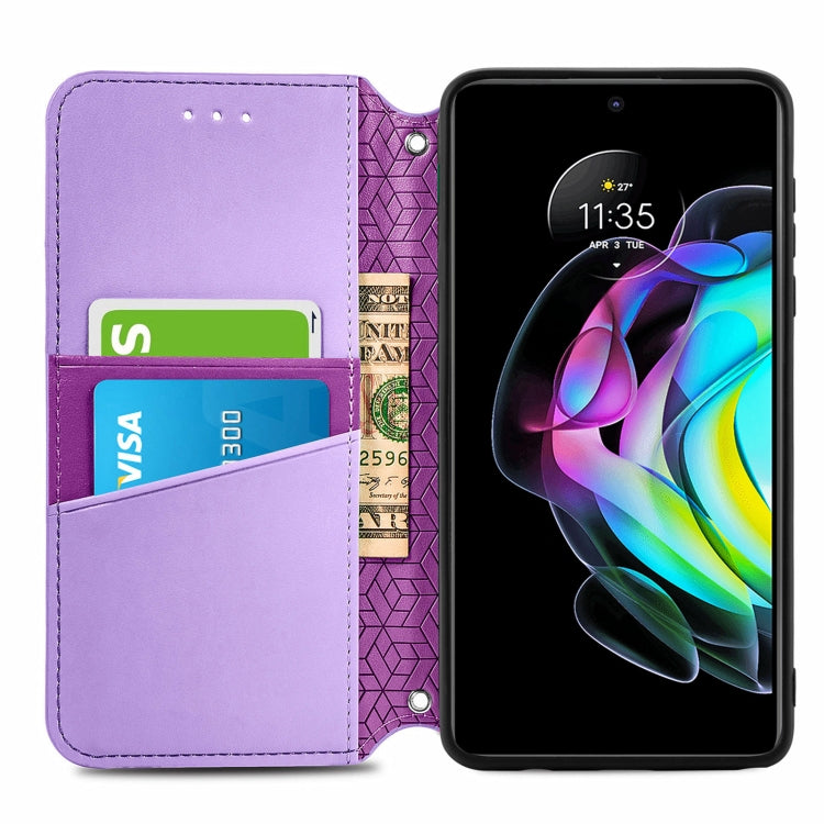 For Motorola Edge 20 Blooming Mandala Embossed Pattern Magnetic Horizontal Flip Leather Case with Holder & Card Slots & Wallet