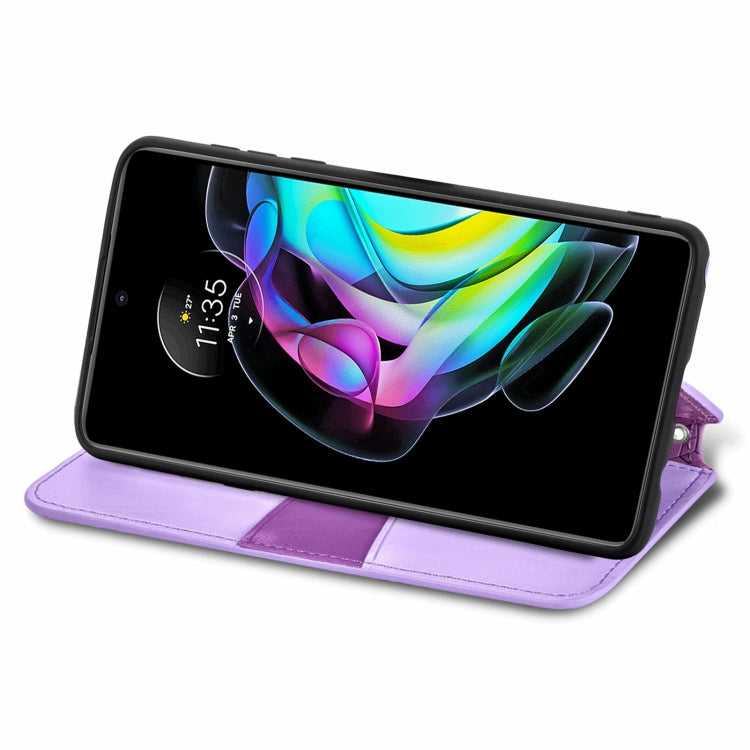 For Motorola Edge 20 Blooming Mandala Embossed Pattern Magnetic Horizontal Flip Leather Case with Holder & Card Slots & Wallet
