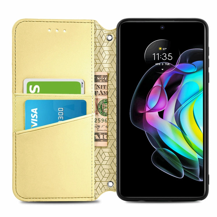 For Motorola Edge 20 Blooming Mandala Embossed Pattern Magnetic Horizontal Flip Leather Case with Holder & Card Slots & Wallet