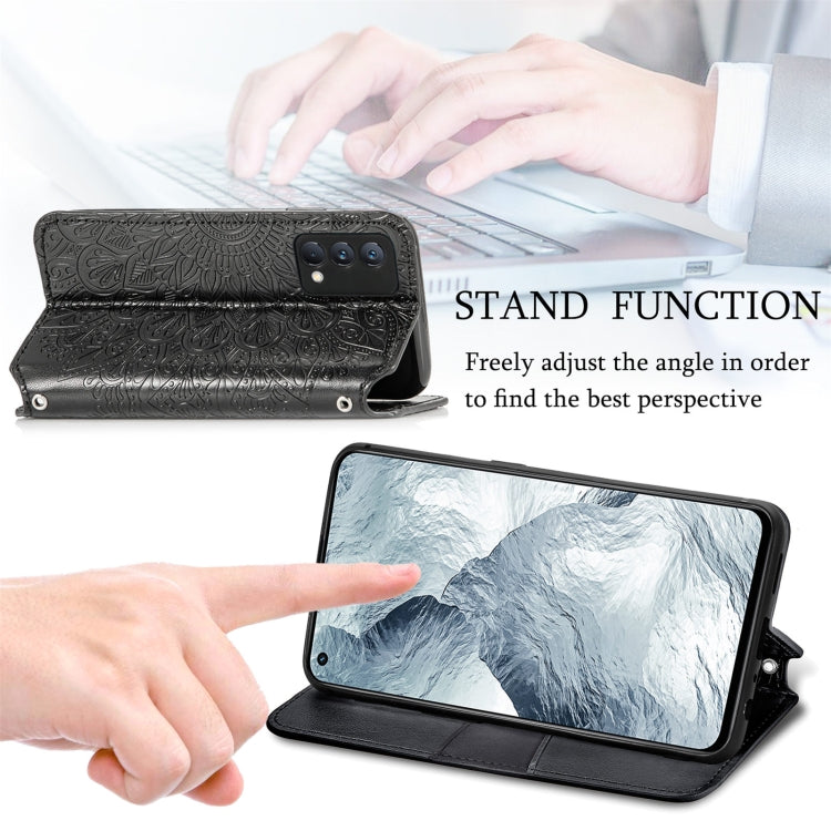 For OPPO Realme GT Master Blooming Mandala Embossed Pattern Magnetic Horizontal Flip Leather Case with Holder & Card Slots & Wallet