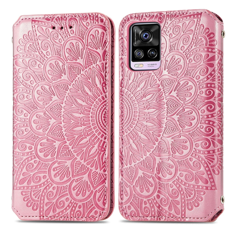 For vivo S7 Blooming Mandala Embossed Pattern Magnetic Horizontal Flip Leather Case with Holder & Card Slots & Wallet