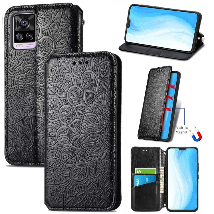 For vivo S7 Blooming Mandala Embossed Pattern Magnetic Horizontal Flip Leather Case with Holder & Card Slots & Wallet