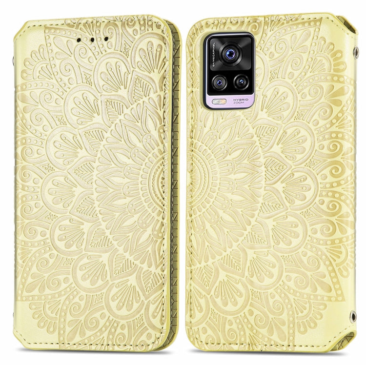 For vivo S7 Blooming Mandala Embossed Pattern Magnetic Horizontal Flip Leather Case with Holder & Card Slots & Wallet