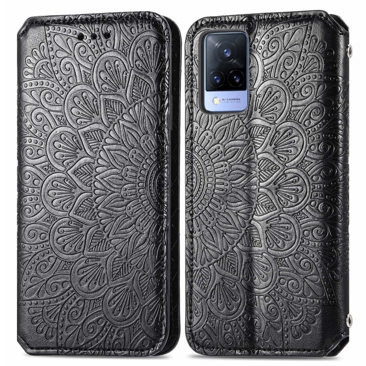 For vivo V21 Blooming Mandala Embossed Pattern Magnetic Horizontal Flip Leather Case with Holder & Card Slots & Wallet