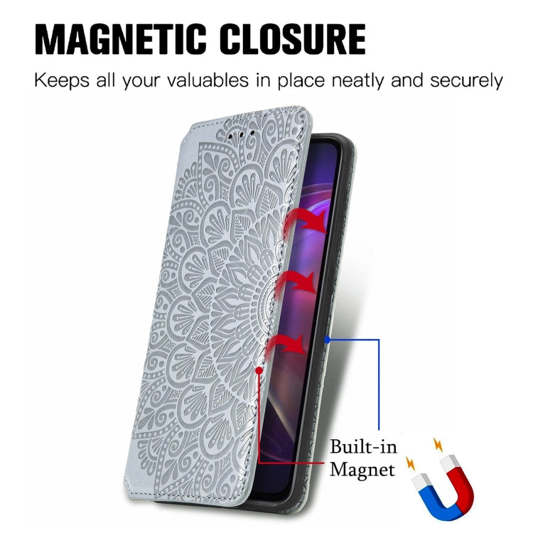 For vivo V21 Blooming Mandala Embossed Pattern Magnetic Horizontal Flip Leather Case with Holder & Card Slots & Wallet