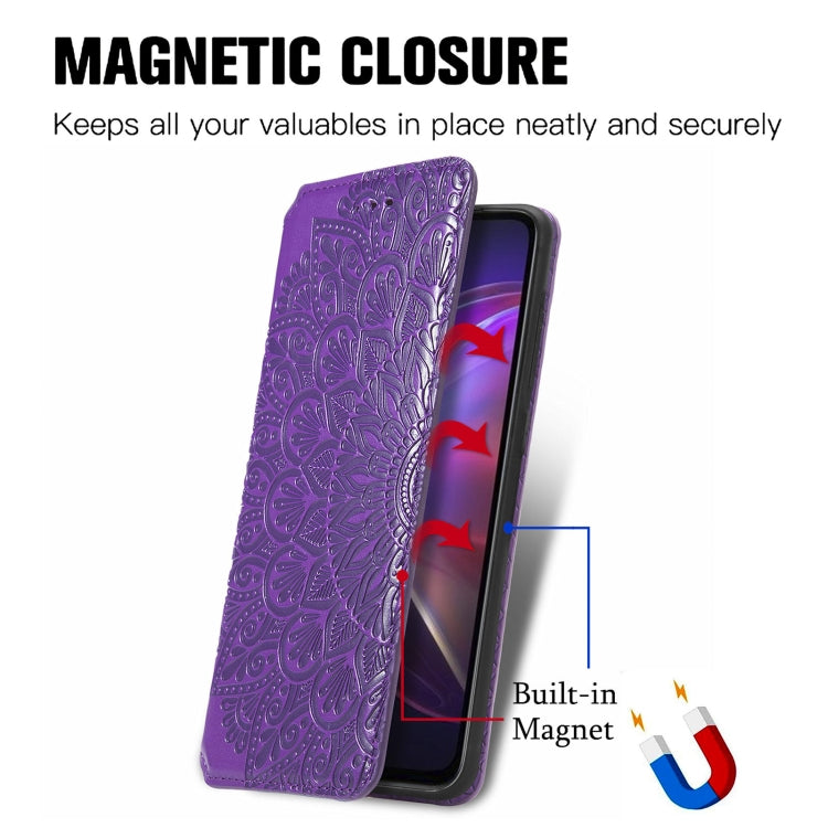 For vivo V21 Blooming Mandala Embossed Pattern Magnetic Horizontal Flip Leather Case with Holder & Card Slots & Wallet