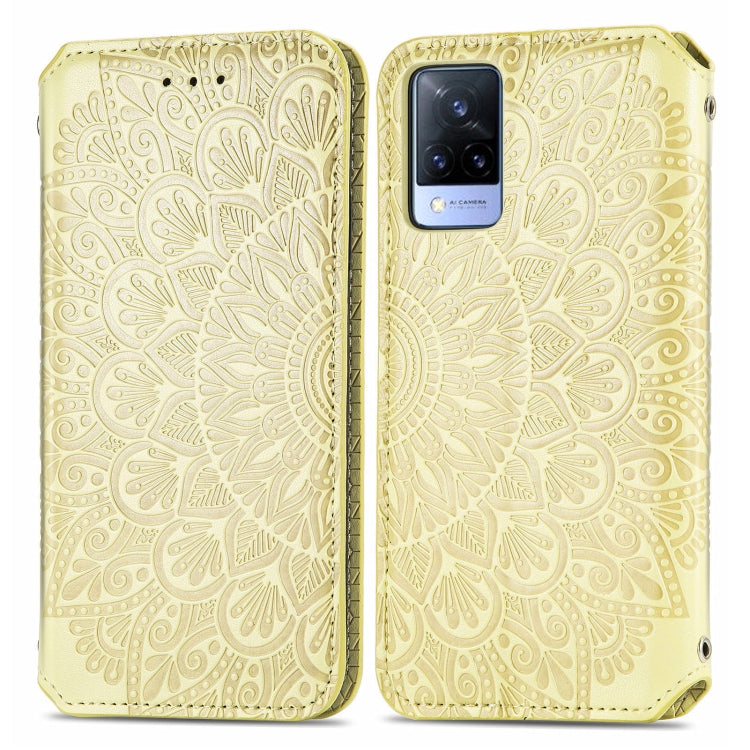 For vivo V21 Blooming Mandala Embossed Pattern Magnetic Horizontal Flip Leather Case with Holder & Card Slots & Wallet