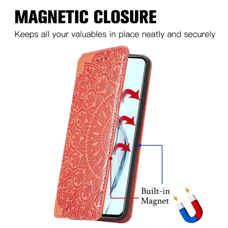 For ZTE Axon 30 5G Blooming Mandala Embossed Pattern Magnetic Horizontal Flip Leather Case with Holder & Card Slots & Wallet