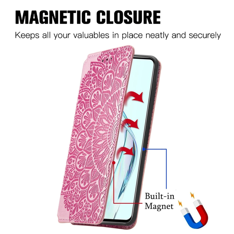 For ZTE Axon 30 5G Blooming Mandala Embossed Pattern Magnetic Horizontal Flip Leather Case with Holder & Card Slots & Wallet