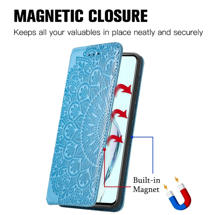 For ZTE Axon 30 5G Blooming Mandala Embossed Pattern Magnetic Horizontal Flip Leather Case with Holder & Card Slots & Wallet