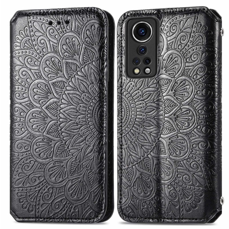 For ZTE Axon 30 5G Blooming Mandala Embossed Pattern Magnetic Horizontal Flip Leather Case with Holder & Card Slots & Wallet