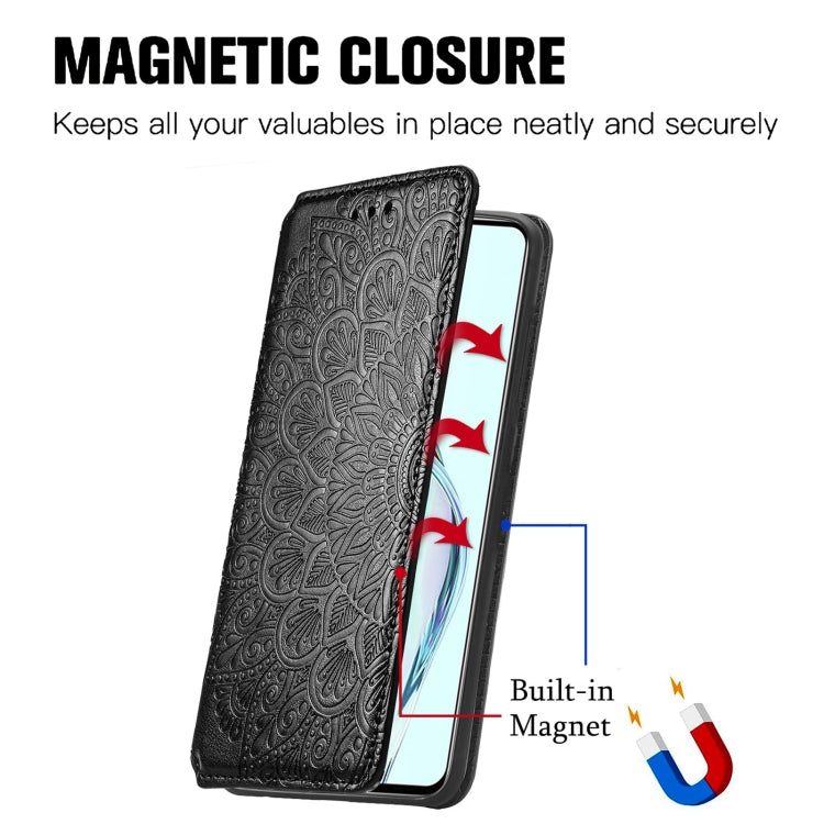 For ZTE Axon 30 5G Blooming Mandala Embossed Pattern Magnetic Horizontal Flip Leather Case with Holder & Card Slots & Wallet