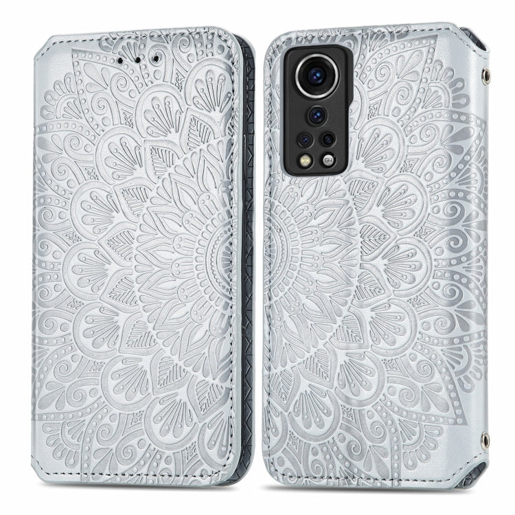 For ZTE Axon 30 5G Blooming Mandala Embossed Pattern Magnetic Horizontal Flip Leather Case with Holder & Card Slots & Wallet