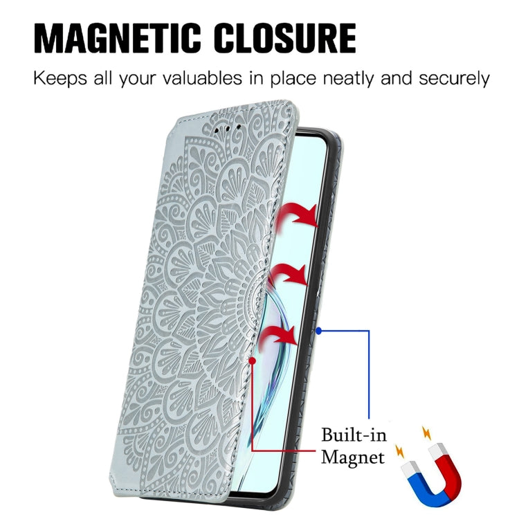 For ZTE Axon 30 5G Blooming Mandala Embossed Pattern Magnetic Horizontal Flip Leather Case with Holder & Card Slots & Wallet