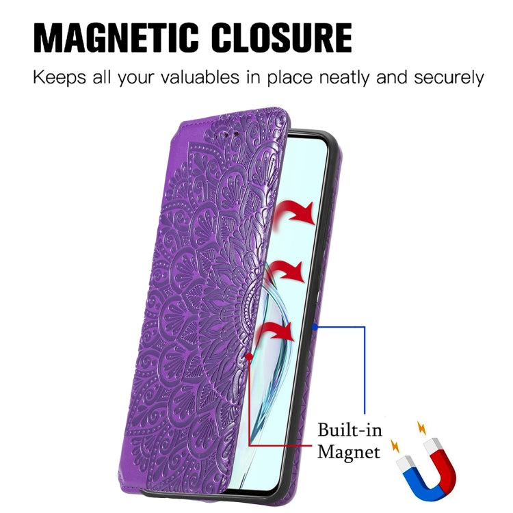 For ZTE Axon 30 5G Blooming Mandala Embossed Pattern Magnetic Horizontal Flip Leather Case with Holder & Card Slots & Wallet