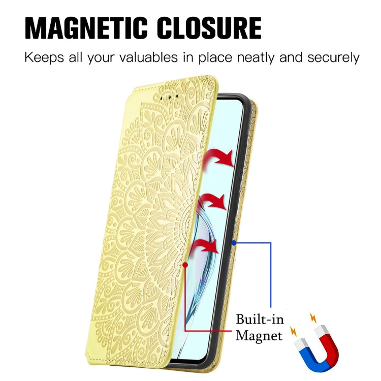For ZTE Axon 30 5G Blooming Mandala Embossed Pattern Magnetic Horizontal Flip Leather Case with Holder & Card Slots & Wallet
