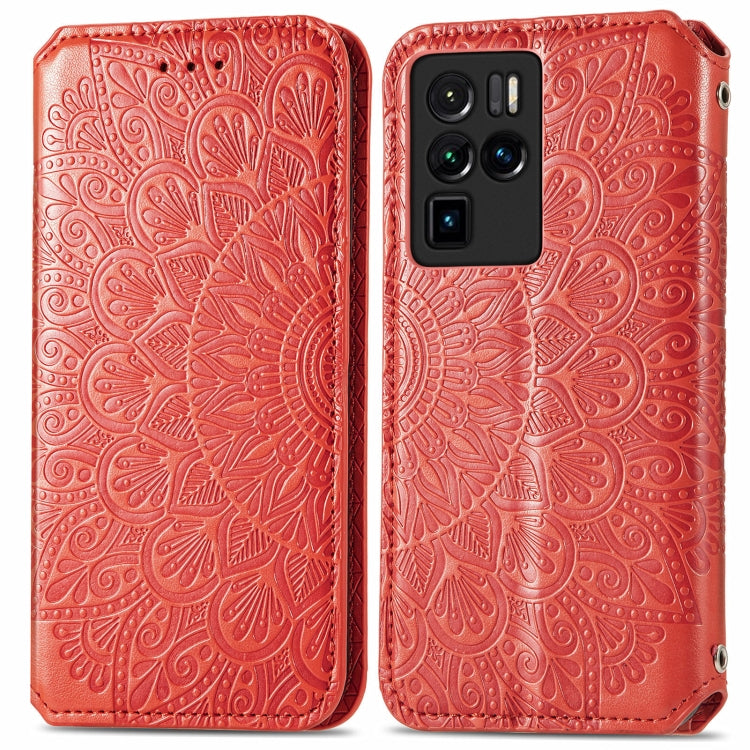 For ZTE nubia Z30 Pro Blooming Mandala Embossed Pattern Magnetic Horizontal Flip Leather Case with Holder & Card Slots & Wallet
