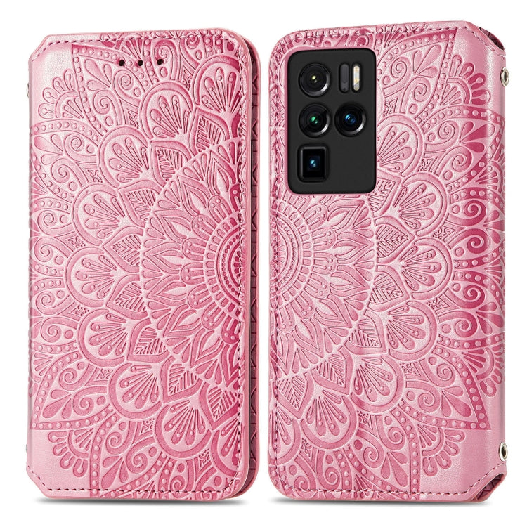 For ZTE nubia Z30 Pro Blooming Mandala Embossed Pattern Magnetic Horizontal Flip Leather Case with Holder & Card Slots & Wallet