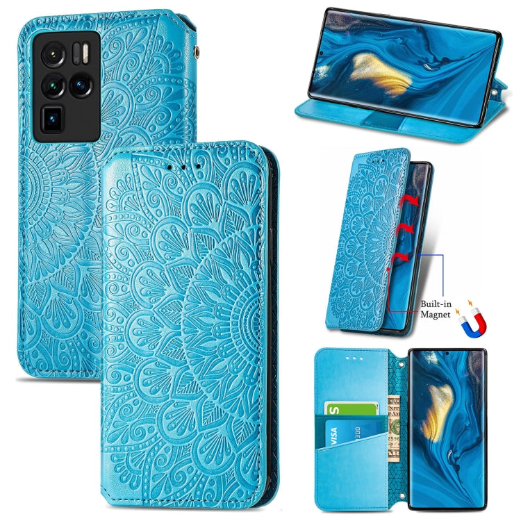 For ZTE nubia Z30 Pro Blooming Mandala Embossed Pattern Magnetic Horizontal Flip Leather Case with Holder & Card Slots & Wallet