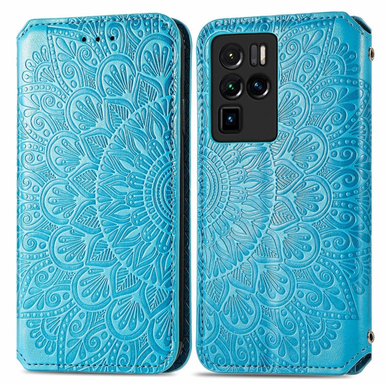 For ZTE nubia Z30 Pro Blooming Mandala Embossed Pattern Magnetic Horizontal Flip Leather Case with Holder & Card Slots & Wallet