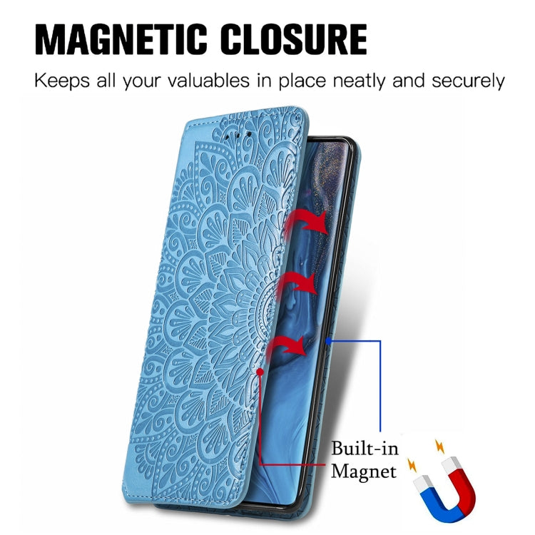 For ZTE nubia Z30 Pro Blooming Mandala Embossed Pattern Magnetic Horizontal Flip Leather Case with Holder & Card Slots & Wallet