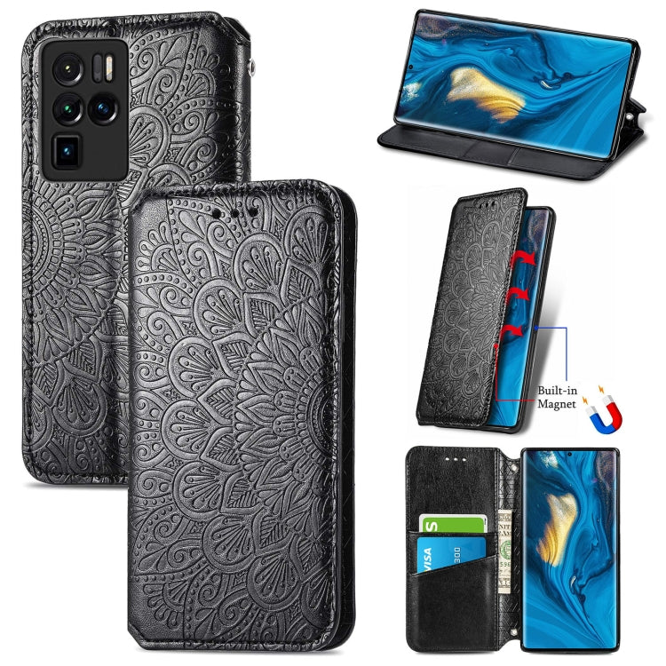 For ZTE nubia Z30 Pro Blooming Mandala Embossed Pattern Magnetic Horizontal Flip Leather Case with Holder & Card Slots & Wallet