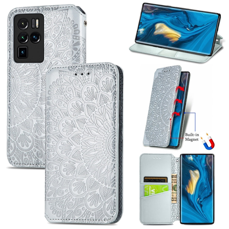 For ZTE nubia Z30 Pro Blooming Mandala Embossed Pattern Magnetic Horizontal Flip Leather Case with Holder & Card Slots & Wallet