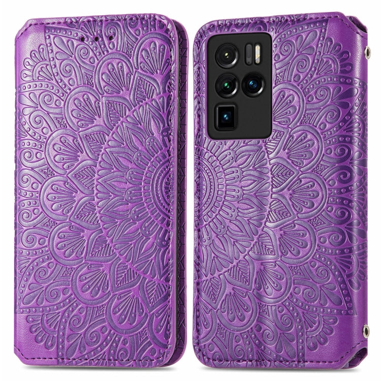For ZTE nubia Z30 Pro Blooming Mandala Embossed Pattern Magnetic Horizontal Flip Leather Case with Holder & Card Slots & Wallet