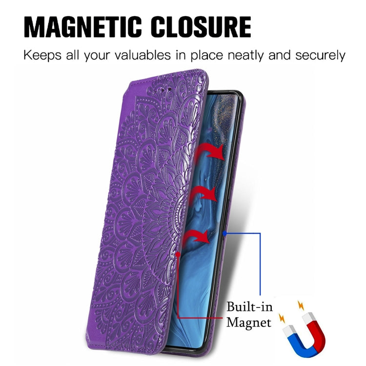 For ZTE nubia Z30 Pro Blooming Mandala Embossed Pattern Magnetic Horizontal Flip Leather Case with Holder & Card Slots & Wallet