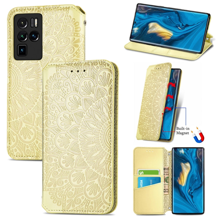 For ZTE nubia Z30 Pro Blooming Mandala Embossed Pattern Magnetic Horizontal Flip Leather Case with Holder & Card Slots & Wallet