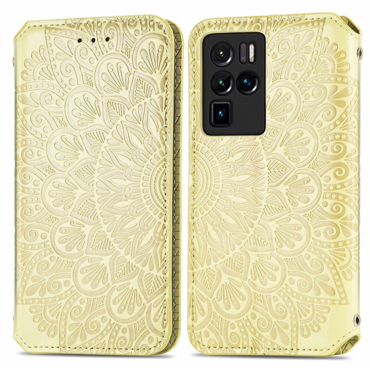 For ZTE nubia Z30 Pro Blooming Mandala Embossed Pattern Magnetic Horizontal Flip Leather Case with Holder & Card Slots & Wallet