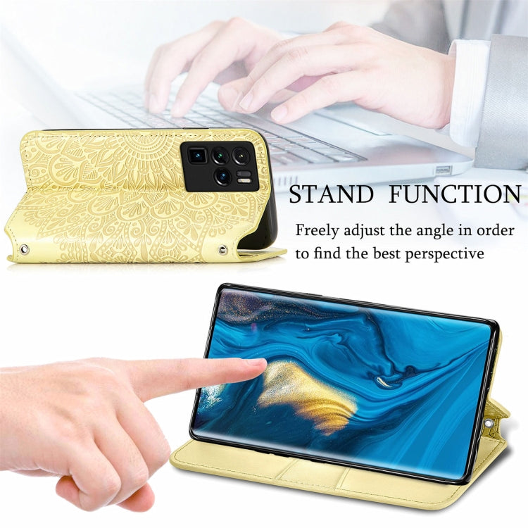 For ZTE nubia Z30 Pro Blooming Mandala Embossed Pattern Magnetic Horizontal Flip Leather Case with Holder & Card Slots & Wallet