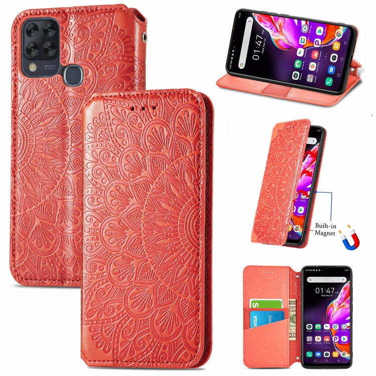 For Infinix Hot 10T Blooming Mandala Embossed Pattern Magnetic Horizontal Flip Leather Case with Holder & Card Slots & Wallet