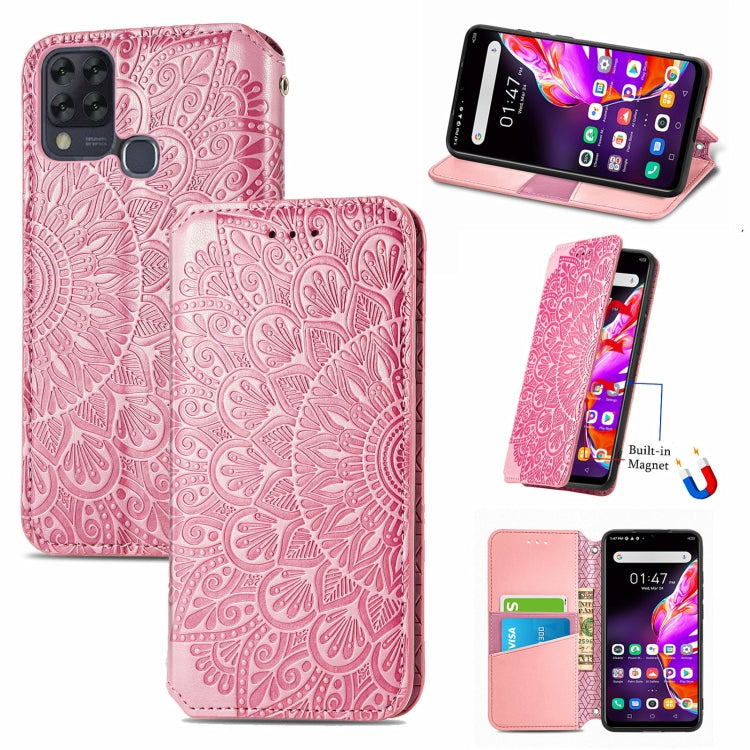 For Infinix Hot 10T Blooming Mandala Embossed Pattern Magnetic Horizontal Flip Leather Case with Holder & Card Slots & Wallet