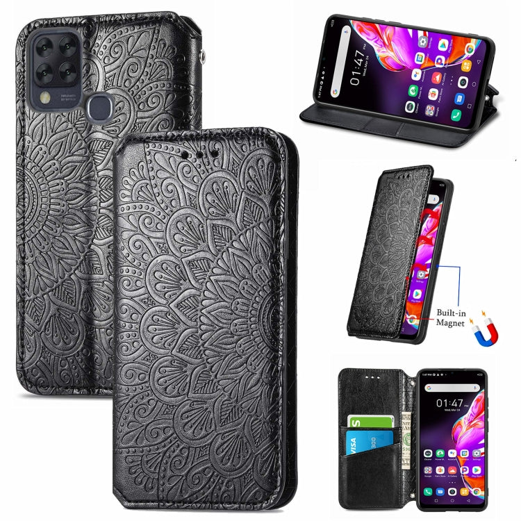 For Infinix Hot 10T Blooming Mandala Embossed Pattern Magnetic Horizontal Flip Leather Case with Holder & Card Slots & Wallet