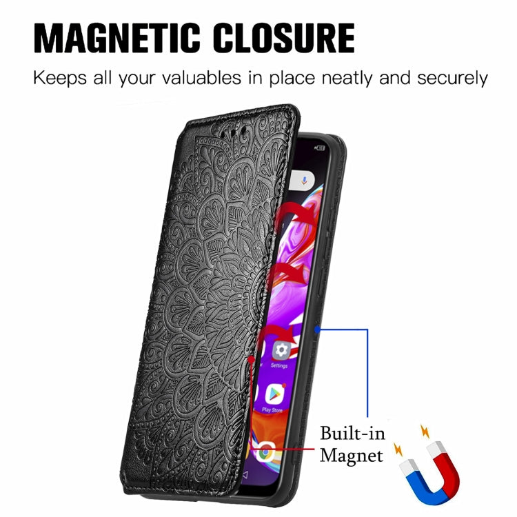 For Infinix Hot 10T Blooming Mandala Embossed Pattern Magnetic Horizontal Flip Leather Case with Holder & Card Slots & Wallet