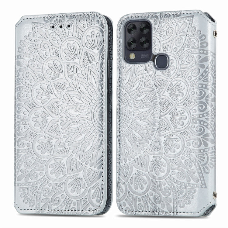 For Infinix Hot 10T Blooming Mandala Embossed Pattern Magnetic Horizontal Flip Leather Case with Holder & Card Slots & Wallet