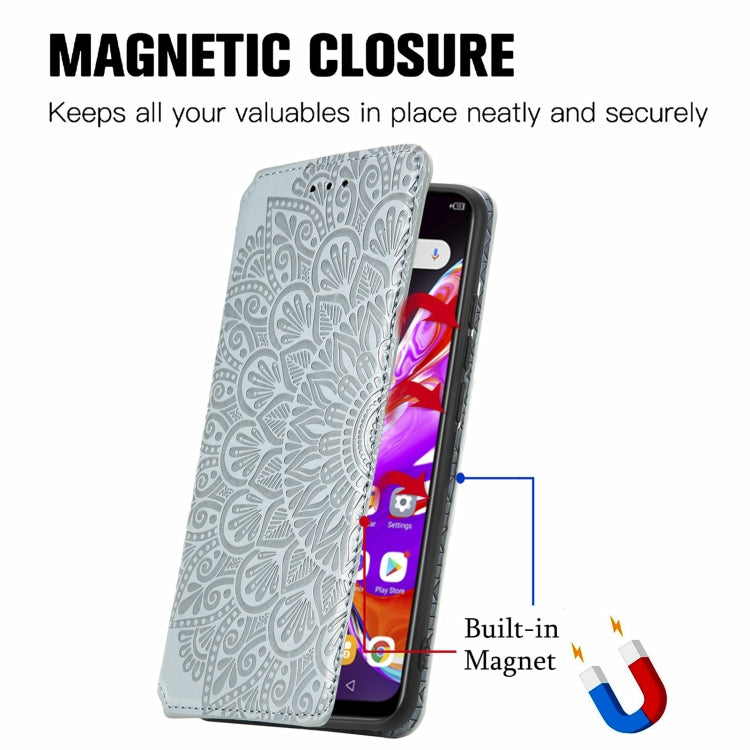 For Infinix Hot 10T Blooming Mandala Embossed Pattern Magnetic Horizontal Flip Leather Case with Holder & Card Slots & Wallet