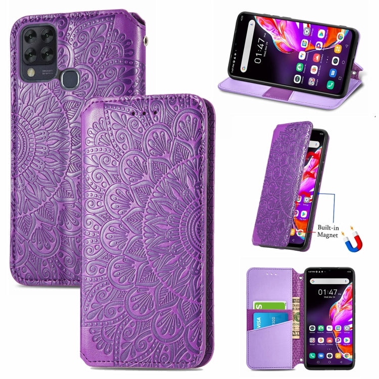 For Infinix Hot 10T Blooming Mandala Embossed Pattern Magnetic Horizontal Flip Leather Case with Holder & Card Slots & Wallet